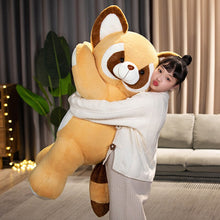 Load image into Gallery viewer, cute yellow raccoon plushie as huge as human