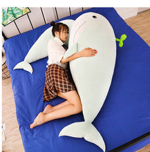 Load image into Gallery viewer, very soft cute plush toy smiley with teeth huge whale friends pillow stuffed animal green blue pink