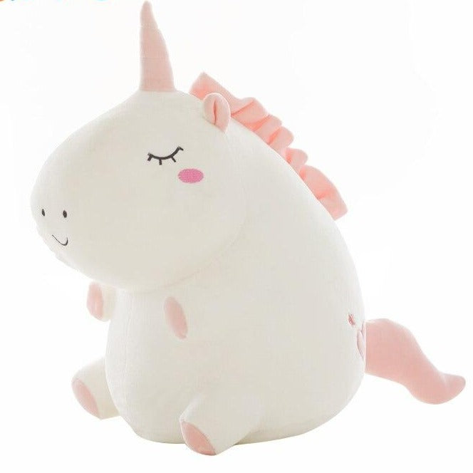 Fat Unicorn Plushie Available in White Grey Cute Plushie Friends