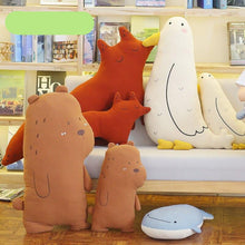 Load image into Gallery viewer, cute bear plushie, cute whale plushie, cute seabird plushie, cute fox plushie
