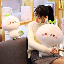 Load image into Gallery viewer, huggable dumpling plushie with smiley faces