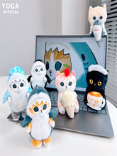 Load image into Gallery viewer, Jawsome Cuddles: The Cute Ginger Cat in Shark Costume Plushie 13CM