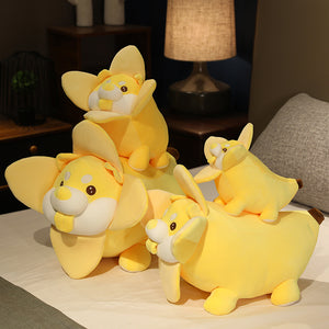 Cute Peeling Banana Yellow Dog Plushie