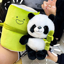 Load image into Gallery viewer, Cute Panda with Bamboo Pillow Plushie