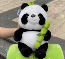 Load image into Gallery viewer, Cute Panda with Bamboo Pillow Plushie