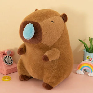 Adorable capybara plush toy featuring a cute running nose design, soft and fluffy texture. Perfect for cuddling, gifting, or adding playful charm to any space!