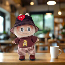 Load image into Gallery viewer, Labubu in Cafe outfit, brown checked pants