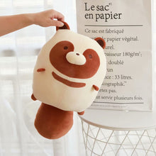 Load image into Gallery viewer, this cute brown raccoon plushie is a perfect addition to your beige theme room