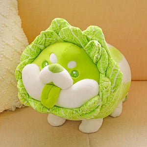 cute cabbage or dog plushie for animal and veggie lovers