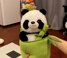 Load image into Gallery viewer, Cute Panda with Bamboo Pillow Plushie
