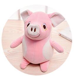 cute pink pig plush toy that can be turned into neck pillow