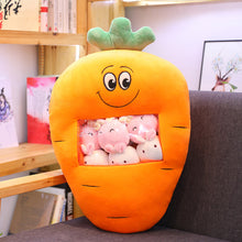 Load image into Gallery viewer, cute mini carrot plushie snack in pudding bag