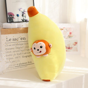 monkey in banana plushie