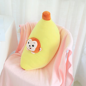 Animals in Fruits Plushie with Blanket 38CM
