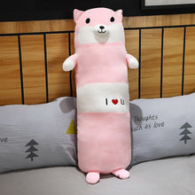 Load image into Gallery viewer, Cute pink dog plushie bolster