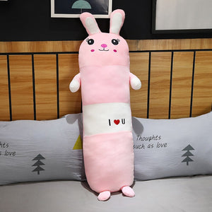 Pink bunny plushie bolster for those who are obsessed with pink