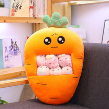 Load image into Gallery viewer, cute mini carrot plushie snack in pudding bag