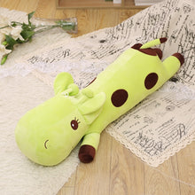 Load image into Gallery viewer, long giraffe fluffy stuffed animal yellow cute plush toy green