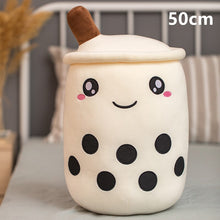 Load image into Gallery viewer, white bubble milk tea with boba plushie
