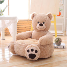 Load image into Gallery viewer, khaki bear plushie chair