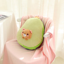 Load image into Gallery viewer, bear in avocado plushie with blanket