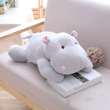 Load image into Gallery viewer, grey hippopotamus plushie toy stuffed animal