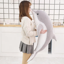 Load image into Gallery viewer, giant grey dolphin plushie