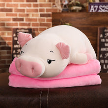 Load image into Gallery viewer, white pig plushie with eyes open