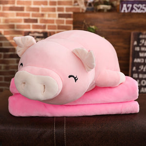 pink pig plushie with eyes closed