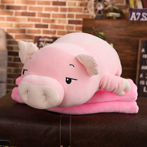 pink pig plushie with opened eyes