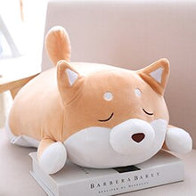 Load image into Gallery viewer, fat squishy brown closed eyes shiba inu plushie