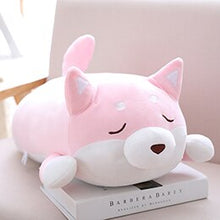 Load image into Gallery viewer, fat squishy pink closed eyes shiba inu plushie