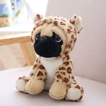 Load image into Gallery viewer, cute pug dog in leopard plushie