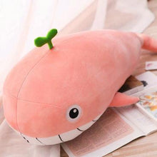 Load image into Gallery viewer, very soft cute plush toy smiley with teeth huge whale friends pillow stuffed animal green blue pink