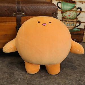 orange cute mow mow dow dow plush toy with the cutest smile