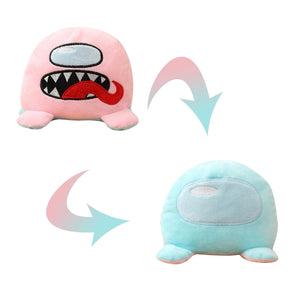 pink and light blue cute reversible flip plushie