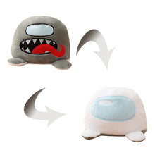 Load image into Gallery viewer, among us plush reversible in grey and white