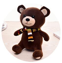 brown cute bear plush toy that can be transform into neck pillow