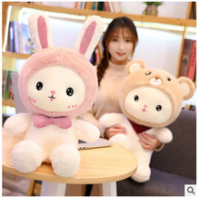 Load image into Gallery viewer, Cute White Rabbit with Pink Ears Plushie