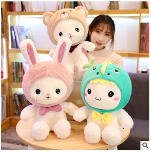 Cute White Rabbit with Pink Ears Plushie