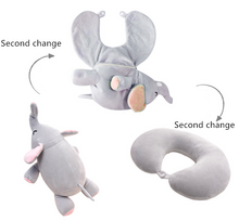 Load image into Gallery viewer, how to transform my elephant plushie to a neck pillow