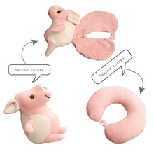 Load image into Gallery viewer, how to transform my pig plushie to a neck pillow