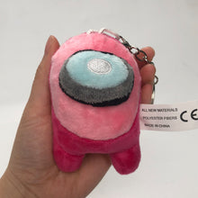 Load image into Gallery viewer, pink among us plush toy keychain