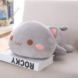 grey cute lying cat plushie