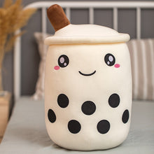 Load image into Gallery viewer, white bubble milk tea with boba plushie