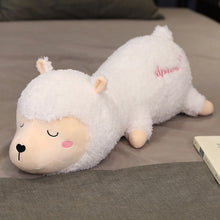 Load image into Gallery viewer, cute white alpaca plushie that is huggable and good for sleeping