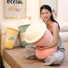 Load image into Gallery viewer, New Hot Real-Life Bubble Tea Plush Toy Stuffed Food Milk Soft Doll Fruit Cup Drink Pillow Cushion Kids Toys Friend Birthday Gift