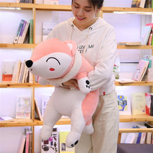 Load image into Gallery viewer, girl hugging pink fox plushie