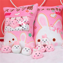 Load image into Gallery viewer, cute mini bunny plushie snack in pudding bag