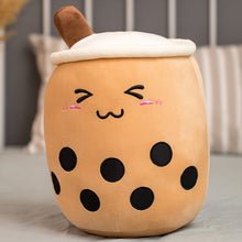 Load image into Gallery viewer, brown bubble milk tea with boba plushie